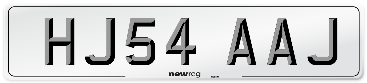 HJ54 AAJ Number Plate from New Reg